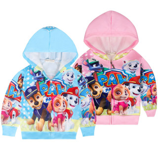 เสื้อแจ็กเก็ต มีฮู้ด แต่งซิป ลายการ์ตูน Paw Patrol น่ารัก แฟชั่นฤดูใบไม้ผลิ และฤดูใบไม้ร่วง สําหรับเด็กอายุ 3-8 ปี