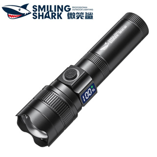 SmilingShark SD8111 ไฟฉาย LED M60 6000lm ซูมได้ 5 โหมด Type-C สว่างมาก พร้อมจอแสดงผลดิจิทัล กันน้ํา สําหรับตั้งแคมป์ ครัวเรือน