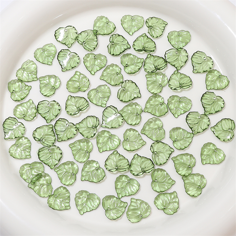 10/50ชิ้น/ถุงอะคริลิใสสีเขียวใบขนาดเล็ก ตัวเว้นวรรค หลวมลูกปัดสําหรับ ทําเอง ทําด้วยมือสร้อยข้อมือลูกปัดเครื่องประดับทําอุปกรณ์ - รูปที่ 7