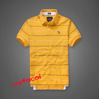เสื้อโปโล ผ้าฝ้าย ลาย Abercrombie &amp; Fitch สําหรับผู้ชาย