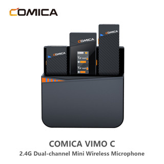 Comica Vimo C 2.4G ไมโครโฟนไร้สาย ขนาดเล็ก พร้อมเคสชาร์จ สําหรับกล้องสมาร์ทโฟน พอดคาสต์ สัมภาษณ์ YouTube Facebook