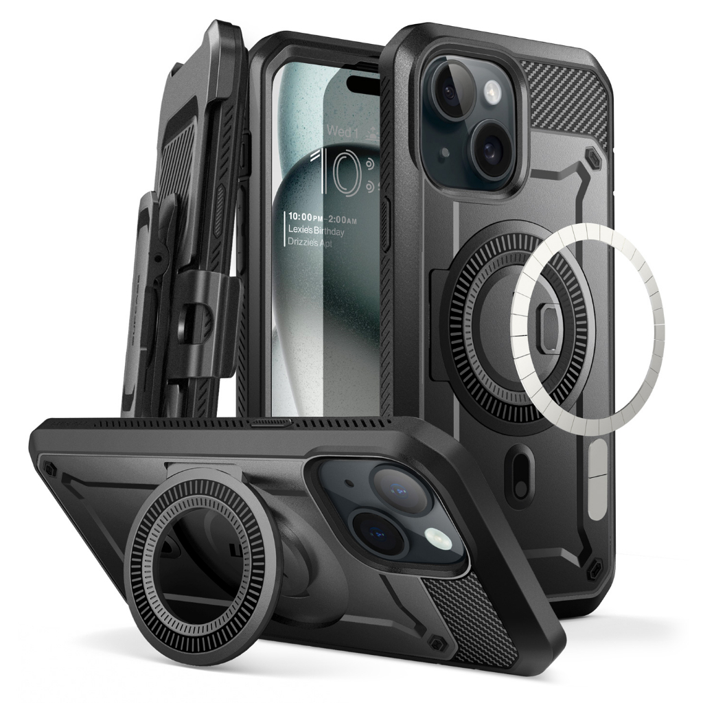 Supcase เคสโทรศัพท์มือถือ ลายยูนิคอร์น Beetle Pro Mag พร้อมขาตั้ง และคลิปหนีบ ป้องกันหน้าจอ สําหรับ iPhone 15 14 13 6.1 นิ้ว