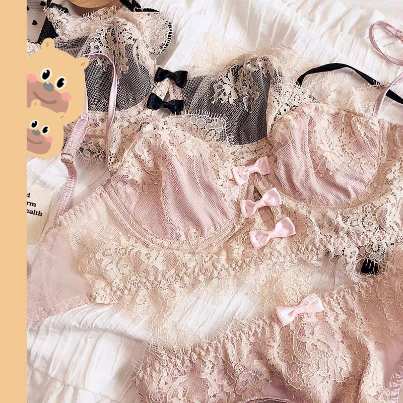 bearbra ชุดชั้นใน บราดันทรง แบบบางพิเศษ แต่งลูกไม้ ฉลุลาย พร้อมแหวนเหล็ก สไตล์ฝรั่งเศส สุดเซ็กซี่ สําหรับผู้หญิง