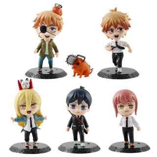 โมเดลฟิกเกอร์ PVC อนิเมะญี่ปุ่น Pochita Denji Makima Power Hayakawa Aki Q Version ขนาด 4-11 ซม. 6 ชิ้น ต่อชุด