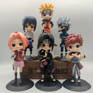 โมเดลฟิกเกอร์ PVC อนิเมะนารูโตะ Uzumaki Naruto Sasuke Itachi Gaara Kakashi Haruno Sakura Q Version ขนาด 15.5 ซม. 6 ชิ้น ต่อชุด