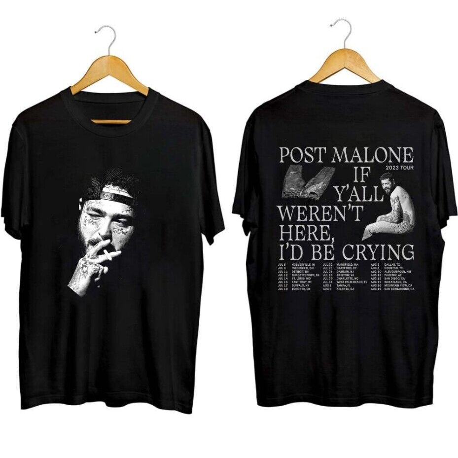 Post Malone : 2023 World TOUR T-SHIRT เสื้อยืด