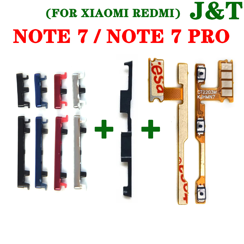 On off ปุ่มปรับระดับเสียงไฟ Flex สําหรับ xiaomi Redmi Note7 Note 7 Pro Up Down ปุ่มด้านข้างสายริบบิ้น