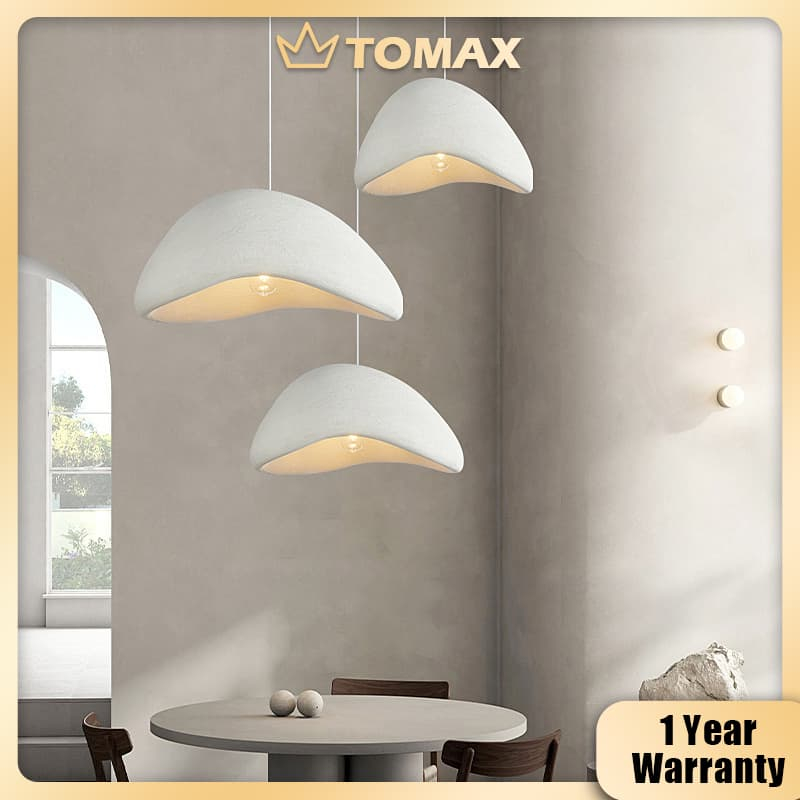 Tomax โคมไฟระย้า 40 ซม. สไตล์ Wabi-Sabi สีครีม สําหรับตกแต่งบ้าน ร้านอาหาร