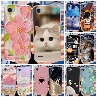 เคสโทรศัพท์มือถือ ซิลิโคนนิ่ม TPU ลายดอกไม้ แมวน่ารัก สําหรับ LG Q6 Q6+ Q6a X600K X600L X600S LGq6 Q6 Plus Q6 Alpha