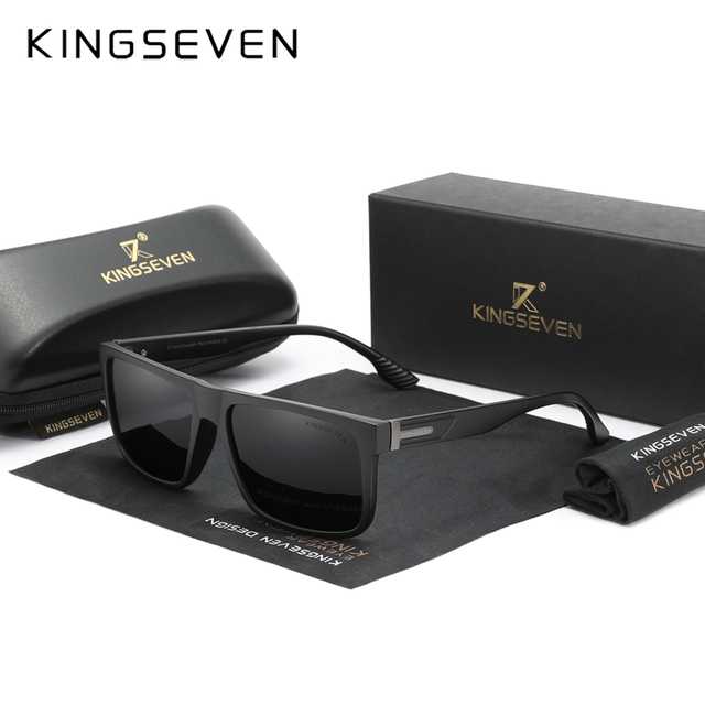 Kingseven 2023 แว่นตากันแดด สไตล์วินเทจ ผู้ชาย UV400 คลาสสิก ผู้ชาย สี่เหลี่ยม แว่นตาขับรถ เดินทาง แว่นตา Unisex