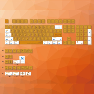ปุ่มกดคีย์บอร์ด 128 คีย์ PBT DYE-SUB สีส้ม สําหรับคีย์บอร์ด MX Switches Mechanical