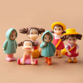 โมเดลฟิกเกอร์ PVC อนิเมะ Miyazaki Hayao Tonari no Totoro Mei Ogino Chihiro Totoro Little Girl 6 ชิ้น ต่อชุด