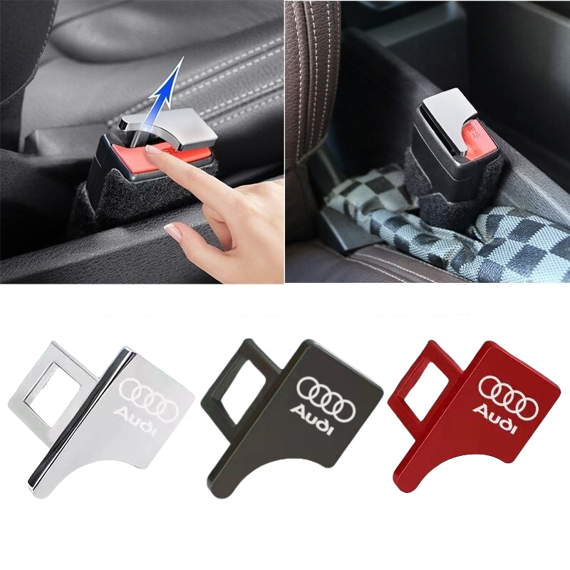 Audi รถเข็มขัดนิรภัยซ่อนรถเข็มขัดนิรภัยหัวเข็มขัดคลิป Hard Plug Alarm Stopper สําหรับ Audi A6 C7 C8 