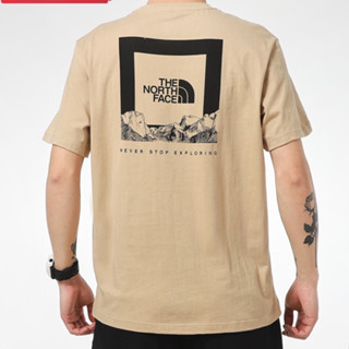 เสื้อยืดลําลอง ผ้าฝ้าย แขนสั้น พิมพ์ลาย The North Face สําหรับผู้ชาย 5Jth7E