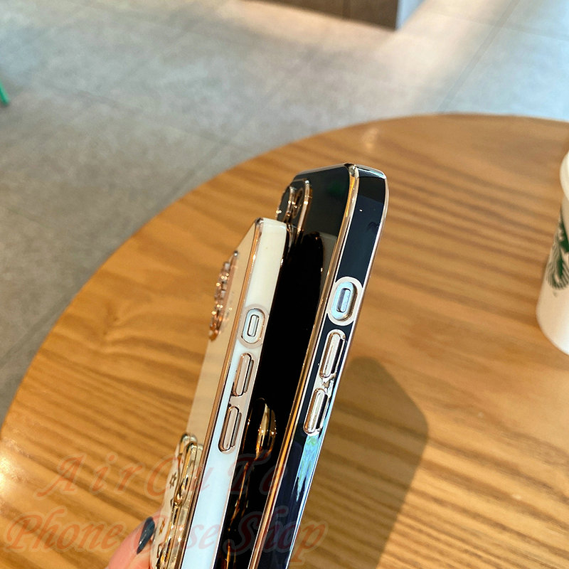 เคส Samsung A16 A06 A15 A14 A13 A12 M12 A11 M11 A05 A05S A04 A04S A03 A03S A02 A02S A21S A20S A10 A10S 4G 5G Plating Panda Folding Bracket Soft Case - รูปที่ 6