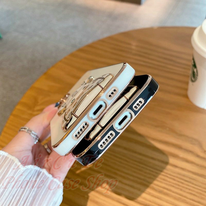 เคส Samsung A16 A06 A15 A14 A13 A12 M12 A11 M11 A05 A05S A04 A04S A03 A03S A02 A02S A21S A20S A10 A10S 4G 5G Plating Panda Folding Bracket Soft Case - รูปที่ 7