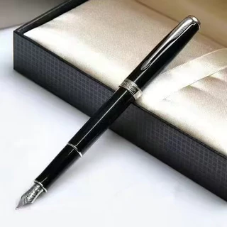 【แกะสลักฟรี + 1ink + 1Gift Box】Parker Sonnet Fountain Pen Frosted Black Rod Gold Clip Jewelry Pen High-End Signature Gifts