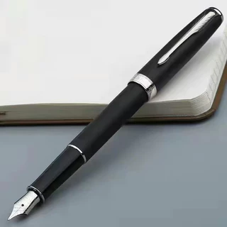 【แกะสลักฟรี + 1ink + 1Gift Box】Parker Sonnet Fountain Pen Frosted Black Rod Gold Clip Jewelry Pen High-End Signature Gifts
