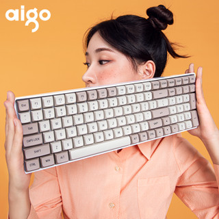 Aigo A100 คีย์บอร์ดเกมมิ่งไร้สาย 2.4G USB Type-c สวิตช์สีฟ้า 100 คีย์ ชาร์จได้