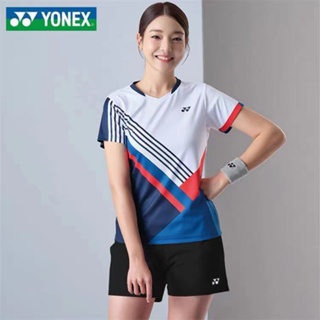 Yonex เสื้อกีฬาแบดมินตัน แขนสั้น ดูดซับเหงื่อ แห้งเร็ว สําหรับผู้ชาย และผู้หญิง