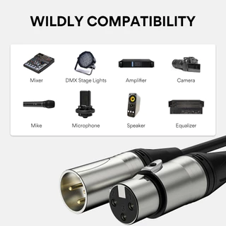 Maono XLR สายเคเบิลไมโครโฟนพรีเมี่ยม XLR พร้อมตัวเชื่อมต่อ XLR ตัวผู้ เป็นตัวเมีย 3 Pins สําหรับไมโครโฟน สตูดิโอ ผสมบอร์ด แพทช์เบย์ พรีแอมป์ ระบบลําโพง