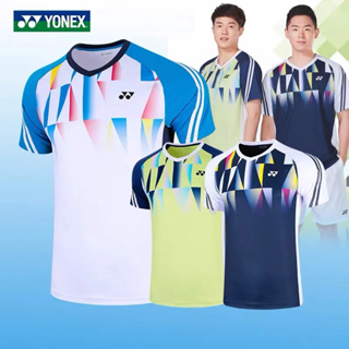 Yonex ชุดกีฬาแบดมินตัน แขนสั้น ระบายอากาศ แห้งเร็ว สําหรับผู้ชาย และผู้หญิง