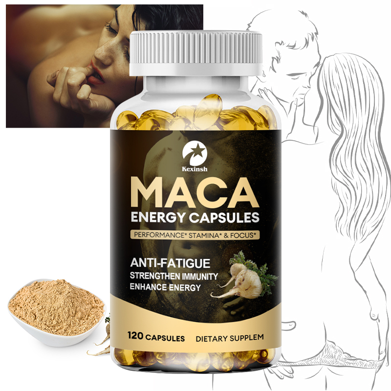 แคปซูลพลังงาน Maca พร้อมโสมพานากซ์ สําหรับพลังงาน โฟกัส และประสิทธิภาพ
