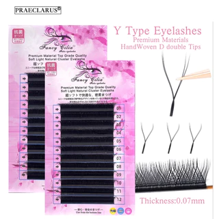 Fancy Cilia ขนตา y Y Type ขนตาปลอม 0.07 มม. วัสดุพรีเมี่ยม ขนมิงค์นุ่ม ธรรมชาติ รูปทรง YY ขนตาแฟนซ fancycilia eyelash ขนตา fancy