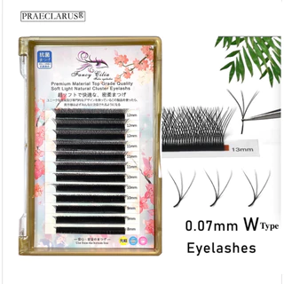 Cilia ขนตาปลอม ขนมิงค์ธรรมชาติ 0.07 มม. แบบนุ่ม 3D รูปตัว ขนตา w fancy W Type Eyelashes Extension Thickness 0.07mm Premium Materials Natural Soft Mink 3D Double Tips W-shaped Eyelashes ขนตาแฟนซี fancycilia eyelash ขนตา fancy