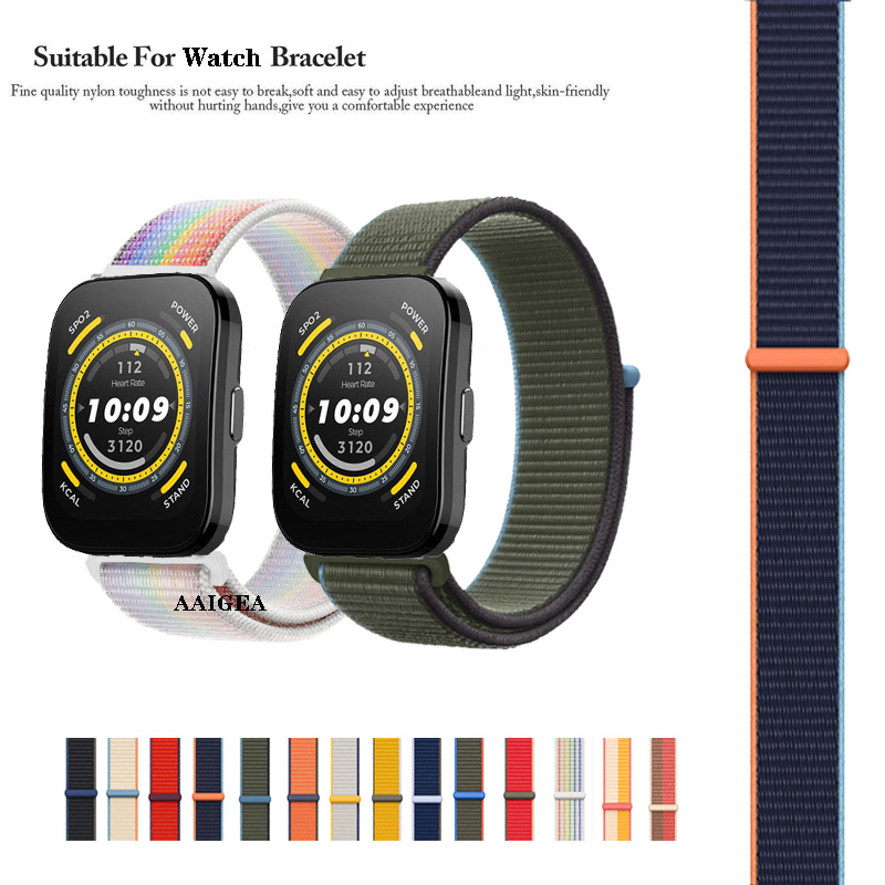 ใหม่ 22 มม.สายนาฬิกาสายไนลอนสําหรับ Huami Amazfit Bip 5/ Bip 6 สร้อยข้อมือทดแทน