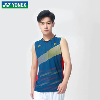 Yonex เสื้อกีฬาแบดมินตัน แขนกุด แบบแห้งเร็ว สําหรับผู้ชาย เล่นวอลเลย์บอล เทนนิส