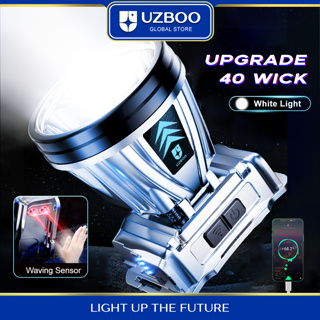 Uzboo ไฟฉายคาดศีรษะ LED สว่างมาก แบบชาร์จไฟได้ พร้อมที่ชาร์จเร็ว สําหรับวิ่ง ตกปลา ตั้งแคมป์