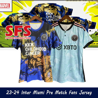 【SFS】เสื้อกีฬาแขนสั้น ลายทีมชาติฟุตบอล Inter miami Jersey 23-24 ชุดเยือน สีฟ้า ไซซ์ S-2XL