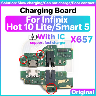 บอร์ดพอร์ตชาร์จ USB สําหรับ Infinix hot 10 lite smart 5 พร้อม IC USB พอร์ตริบบิ้น flex สายเคเบิลโทรศัพท์ หางปลั๊ก สายเคเบิลข้อมูล อินเตอร์เฟซสัญญาณ