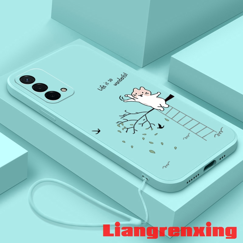 เคส เคสโทรศัพท์มือถือ ซิลิโคนนิ่ม กันกระแทก ลายการ์ตูนแมว สําหรับ oppo A74 4g oppo a95 YTKLM01 น่ารัก ลายการ์ตูน กันกระแทก