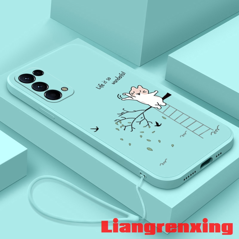 เคส เคสซิลิโคนนิ่ม ลายการ์ตูนแมว กันกระแทก สําหรับ oppo RENO 5 5g oppo RENO 4 4g reno5 5g YTKLM01 น่ารัก ลายการ์ตูน กันกระแทก