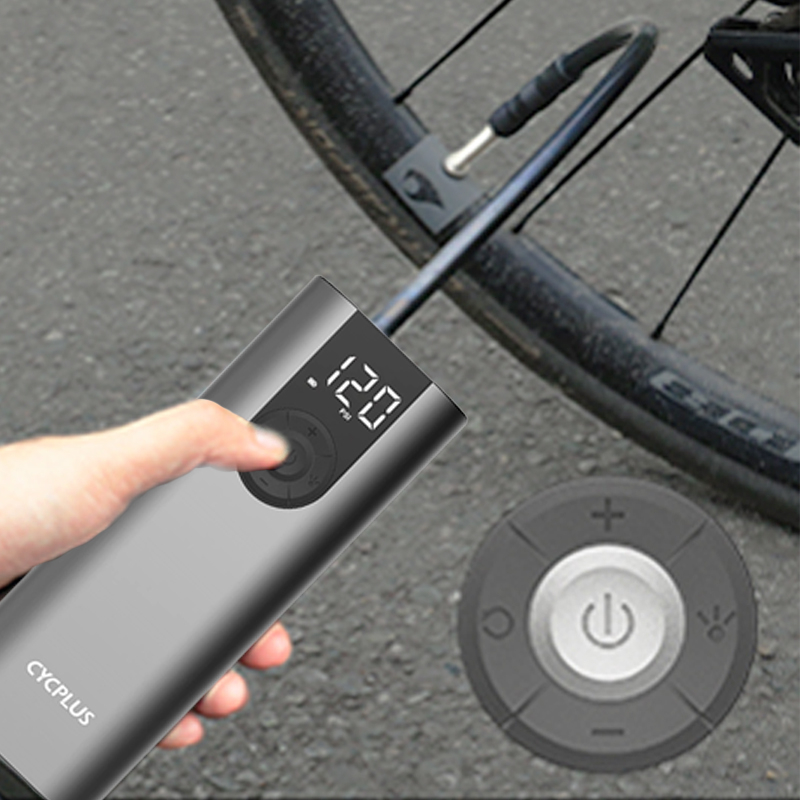 Cycplus A8 เครื่องปั๊มลมยางรถจักรยานไฟฟ้า แรงดันสูง แบบพกพา ชาร์จแบตเตอรี่ สําหรับยางรถยนต์ รถจักรยา
