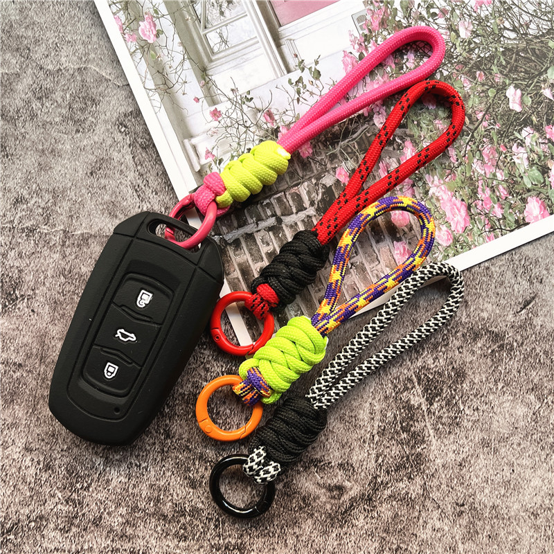 พวงกุญแจเชือกเส้นเล็กจับคู่สี Cellular จี้เชือกถักเชือกพวงกุญแจ Anti-lost Sling Key Landyard อุปกรณ์เสริมพรีเมี่ยม