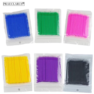 Paeclarus 100 ชิ้นทิ้งสําลีเครื่องมือต่อขนตามาสคาร่า applicator แปรงขนตาขยายแต่งหน้า applicator ลบเครื่องมือ