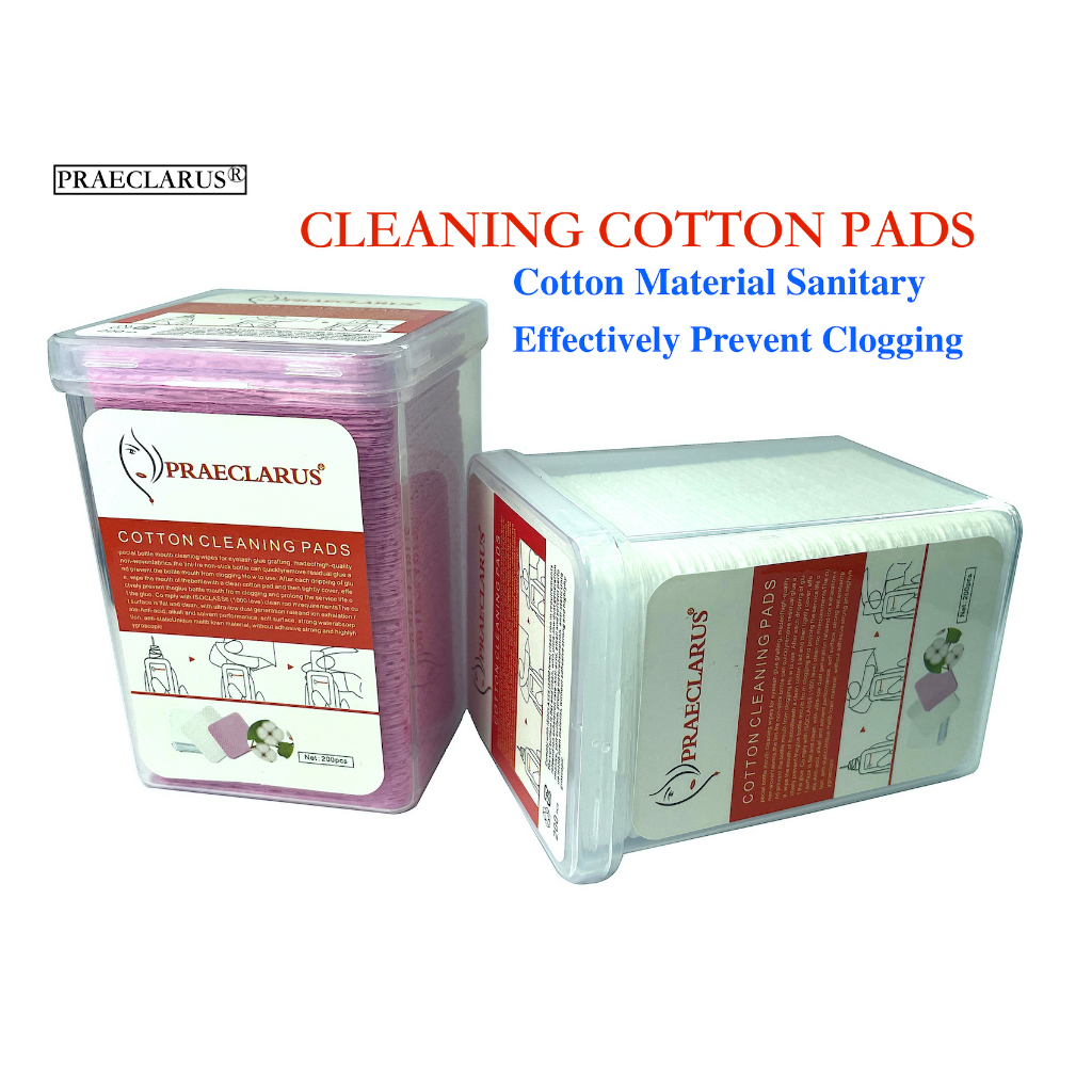Praeclarus ทําความสะอาดสําลีแผ่นกาวเช็ดขนตากาว Remover Pads Lint-Free กระดาษผ้าฝ้าย Lashes Grafting ไม่ทอ G