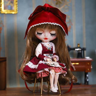 D DBS Little Ragdoll ชุดแม่บ้าน ผ้ากันเปื้อน หนูน้อยหมวกแดง ob24 Lijia azone เสื้อผ้าเด็ก