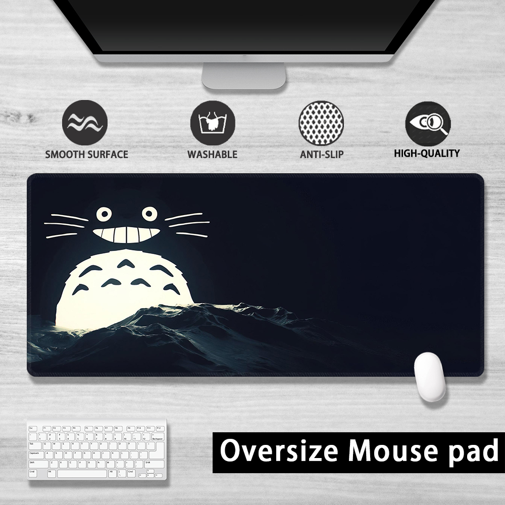 แผ่นรองเมาส์ ลายการ์ตูน Totoro | แผ่นรองเมาส์เล่นเกม แบบขยาย | รองเท้ากันลื่น กันน้ํา | แผ่นรองเมาส์ ขนาดใหญ่ | 900x400 มม | ผ้าปูโต๊ะ