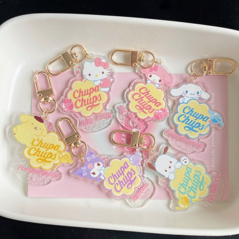 พวงกุญแจ จี้การ์ตูน Sanrio Pochacco Cinnamoroll Kuromi Hello Kitty น่ารัก