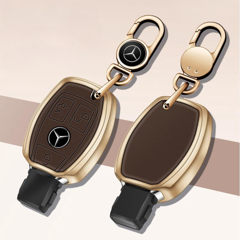 [พร้อมส่ง] เคสกุญแจรถยนต์ หนังอัลลอย คุณภาพสูง สําหรับ Mercedes Benz A B C R G Class GLK GLA W204 W251 W463 W176 AMG