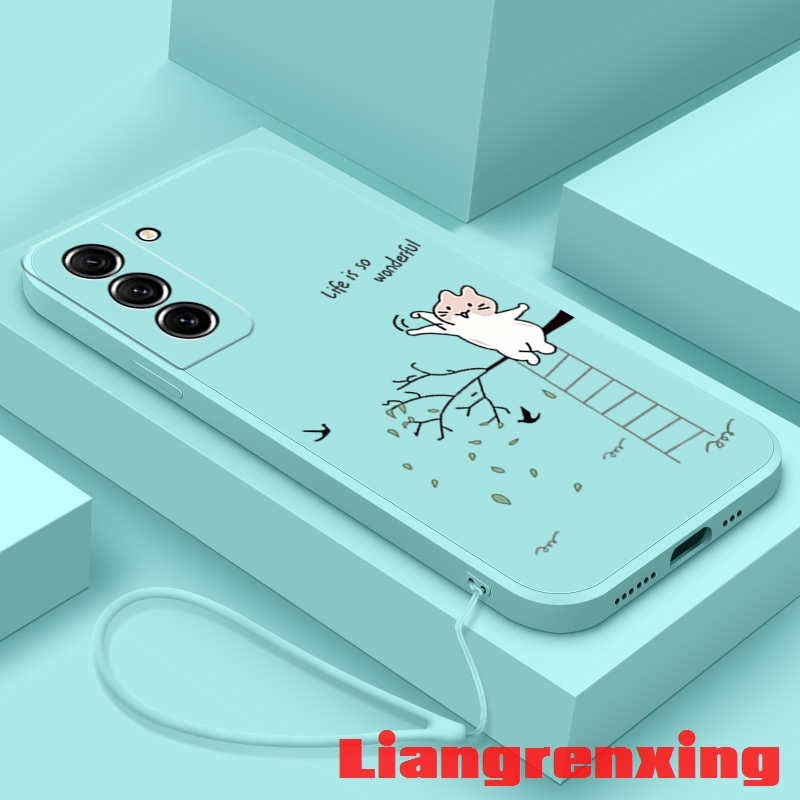 เคส เคสซิลิโคนนิ่ม ลายการ์ตูนแมว กันกระแทก สําหรับ samsung s21 fe samsung s21 ultra samsung s21 plus YTKLM01 น่ารัก ลายการ์ตูน กันกระแทก