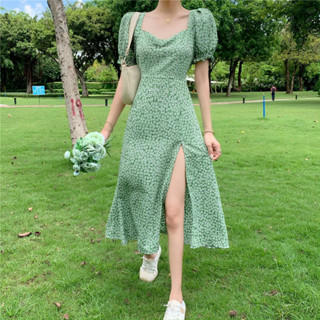 ชุดเดรสแม็กซี่ยาว แขนสั้น คอสี่เหลี่ยม ทรงหลวม ทรงเอ แฟชั่นฤดูร้อน สําหรับสตรี ไซซ์ 2XL #130