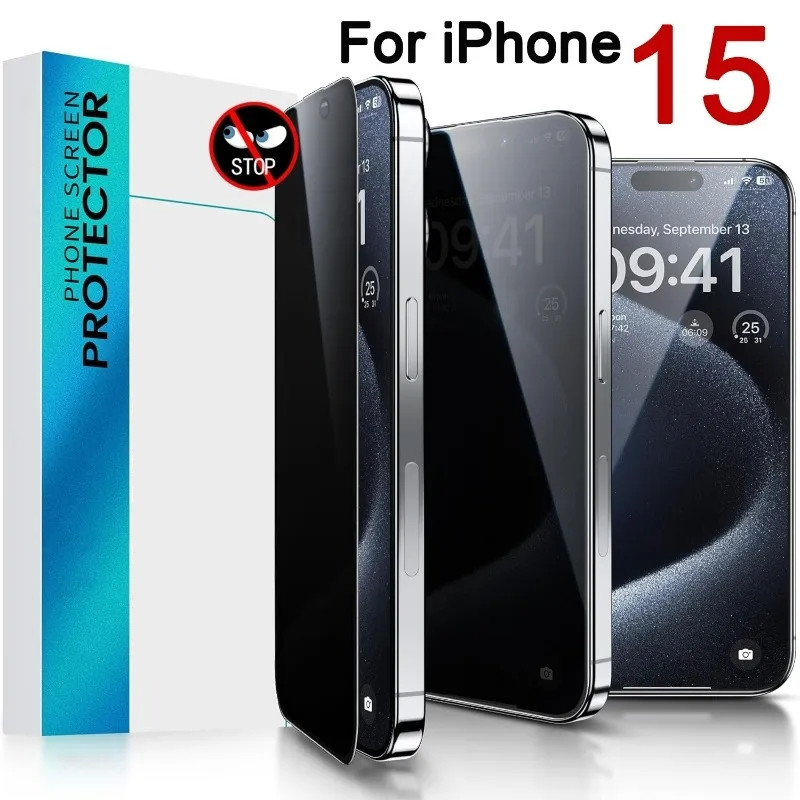 ฟิล์มกระจก ฟิล์มป้องกันการแอบมอง ใช้สำหรับ iPhone 15 6S 7 8 Plus + X XR XS Max 11 12 13 14 15 16 Pro Max Plus Mini SE – โปรปัง