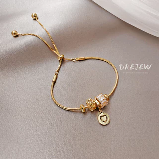 DREJEW แฟชั่นเกาหลี เพชร สตั๊ด เล็ก เอว หัวใจ ปรับได้ สร้อยข้อมือ ผู้หญิง อินเทรนด์ เรียบง่าย อินเทรนด์ เครื่องประดับมือ ที่ไม่ซ้ําใคร