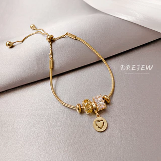 DREJEW แฟชั่นเกาหลี เพชร สตั๊ด เล็ก เอว หัวใจ ปรับได้ สร้อยข้อมือ ผู้หญิง อินเทรนด์ เรียบง่าย อินเทรนด์ เครื่องประดับมือ ที่ไม่ซ้ําใคร
