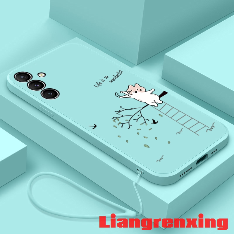 เคส เคสโทรศัพท์มือถือ ซิลิโคนนิ่ม กันกระแทก ลายการ์ตูนแมว สําหรับ samsung a24 4g a34 5g a54 5g YTKLM01 น่ารัก ลายการ์ตูน กันกระแทก